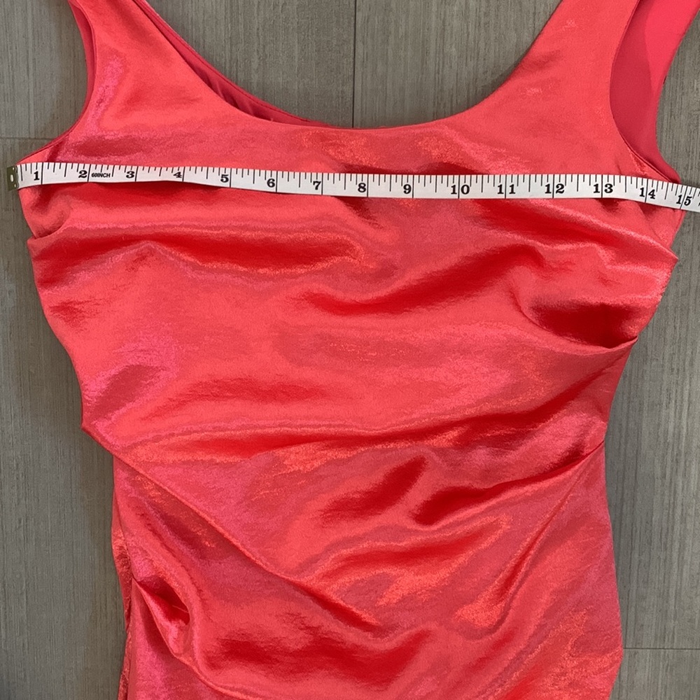 Le Château coral satin dress - Picture 13 of 15